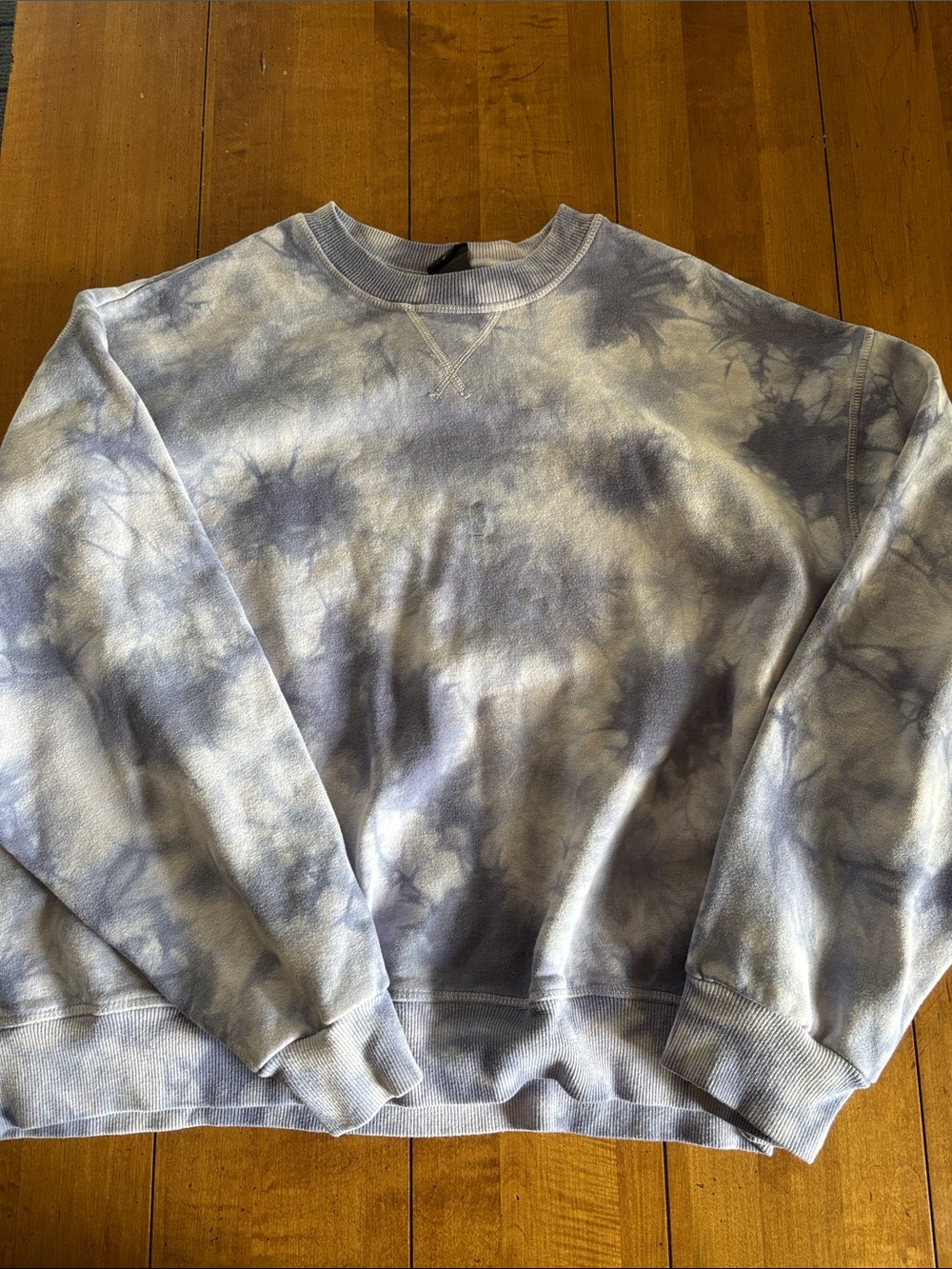 PacSun Tie-Dye Crewneck Sweatshirt - Light Blue Gray
